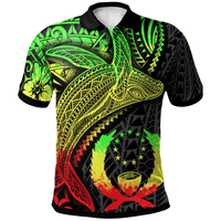 Polynesian Pride Apparel Pohnpei Polo Shirt Humpback Whale and Coat of Arms Reggae Unisex Reggae - Polynesian Pride
