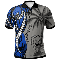 Polynesian Pride Apparel Pohnpei Polo Shirt Classical Coconut Tree Unisex Gray - Polynesian Pride