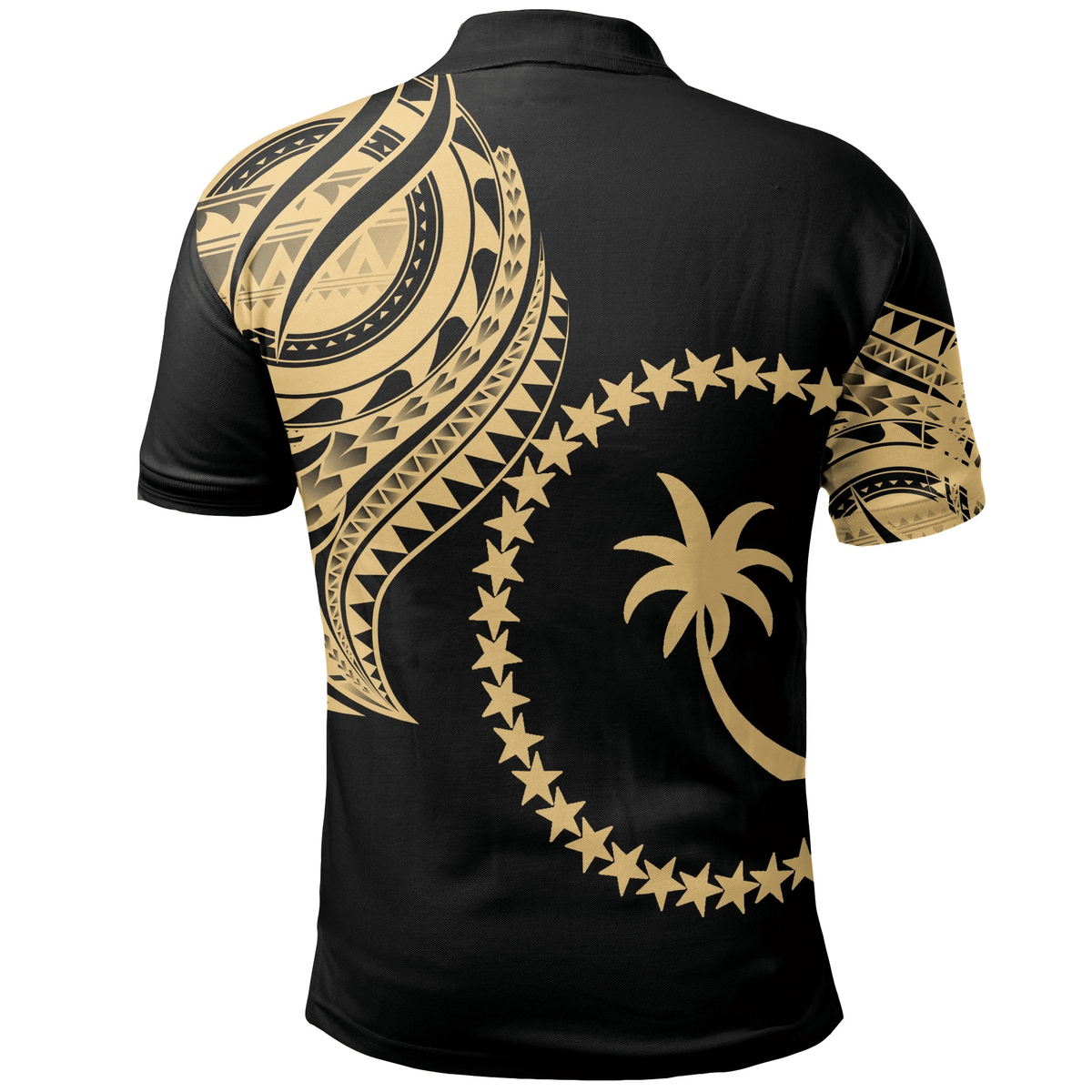 Polynesian Pride Apparel Chuuk State Polo Shirt Truk Tatau Gold Patterns - Polynesian Pride