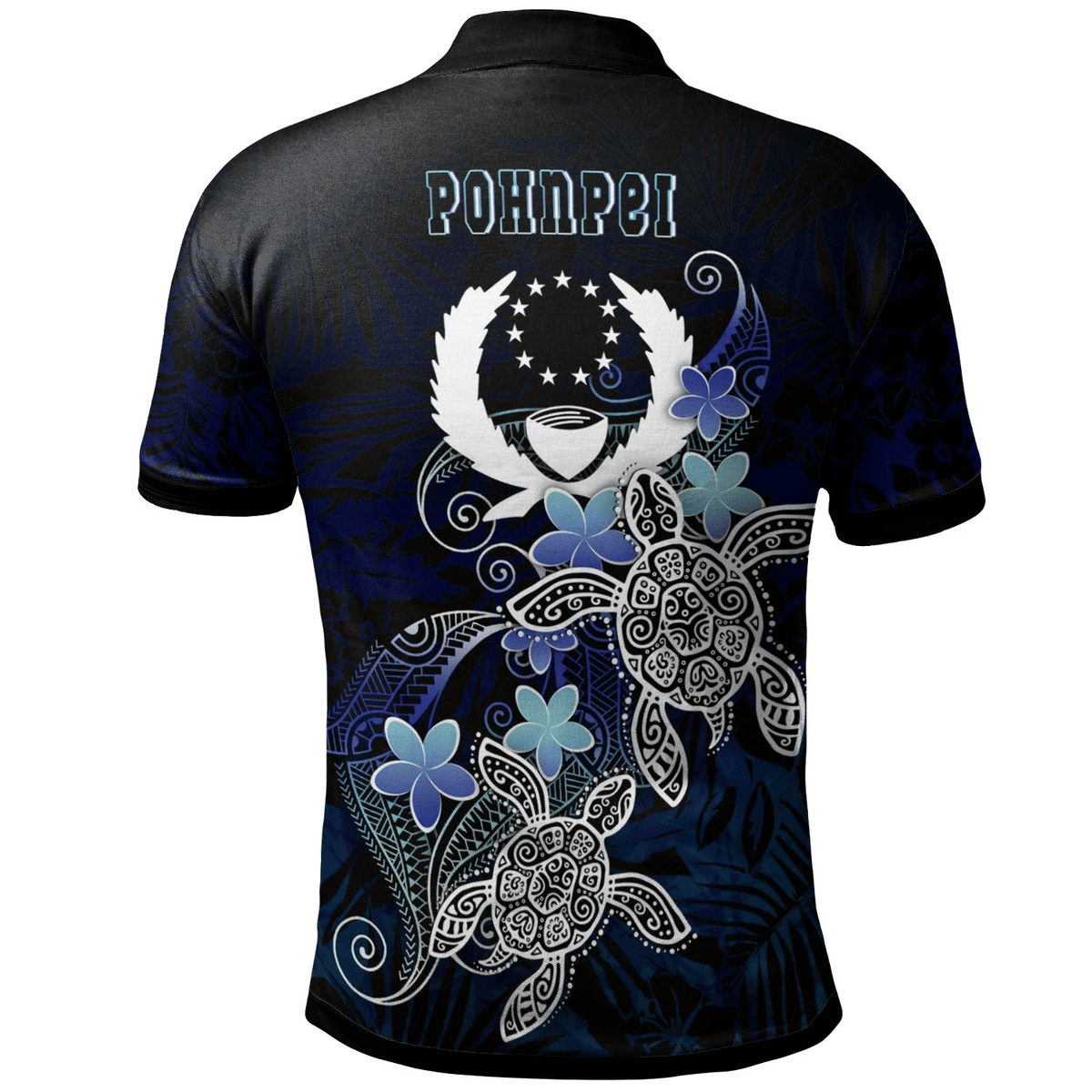 Polynesian Pride Apparel Pohnpei Polynesian Polo Shirt Blue Turtle Couple - Polynesian Pride