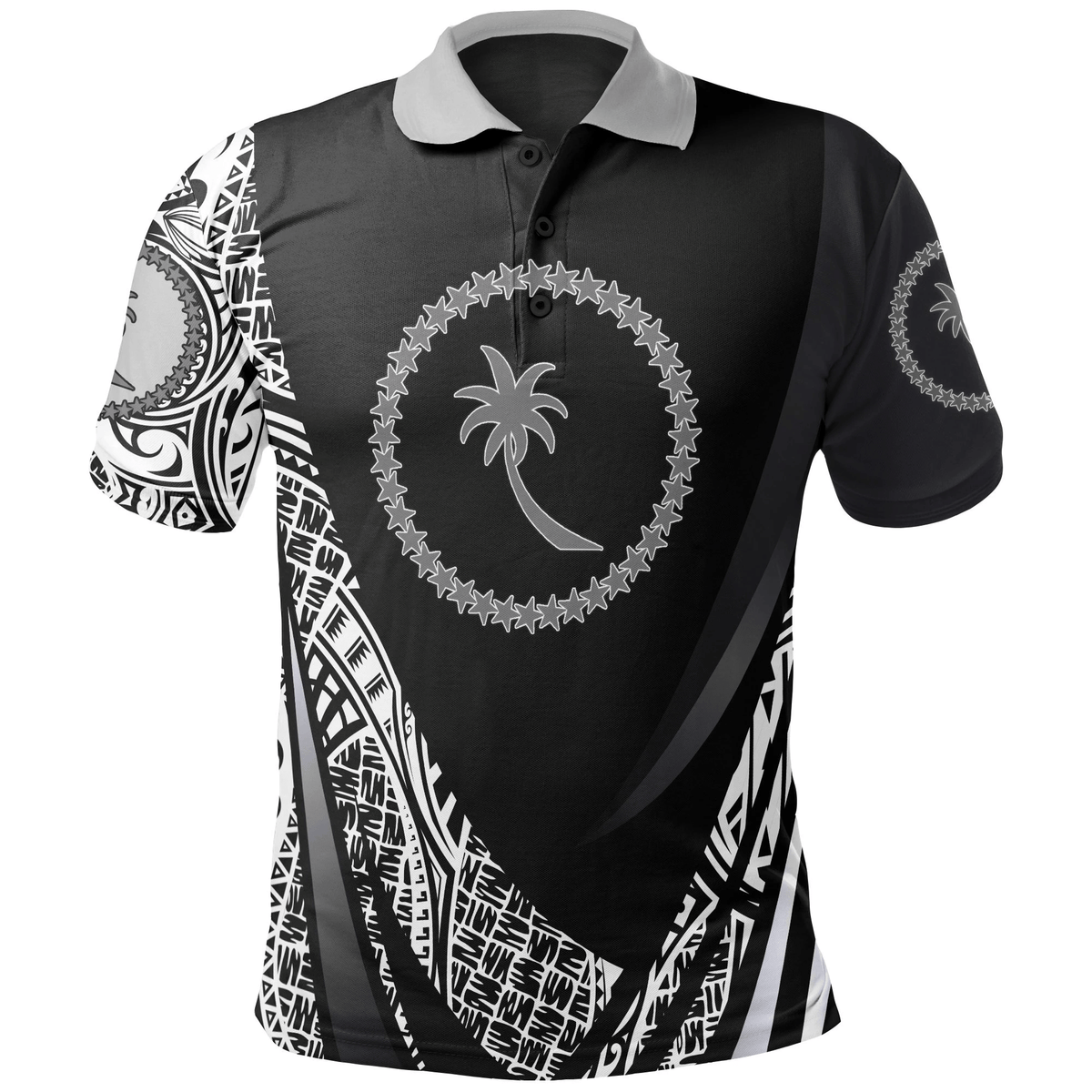 Polynesian Pride Apparel Chuuk State Polo Shirt Polynesian Patterns Sport Style Unisex Black - Polynesian Pride