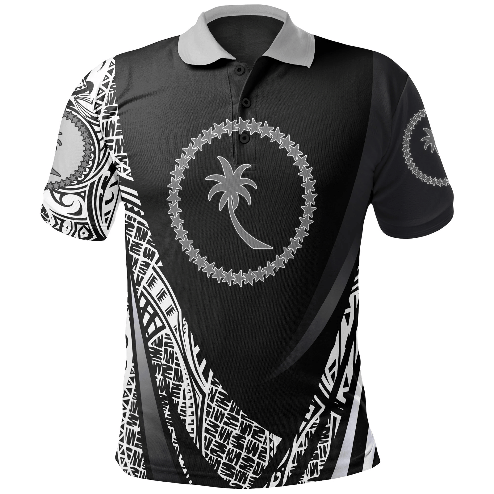 Polynesian Pride Apparel Chuuk State Polo Shirt Polynesian Patterns Sport Style Unisex Black - Polynesian Pride