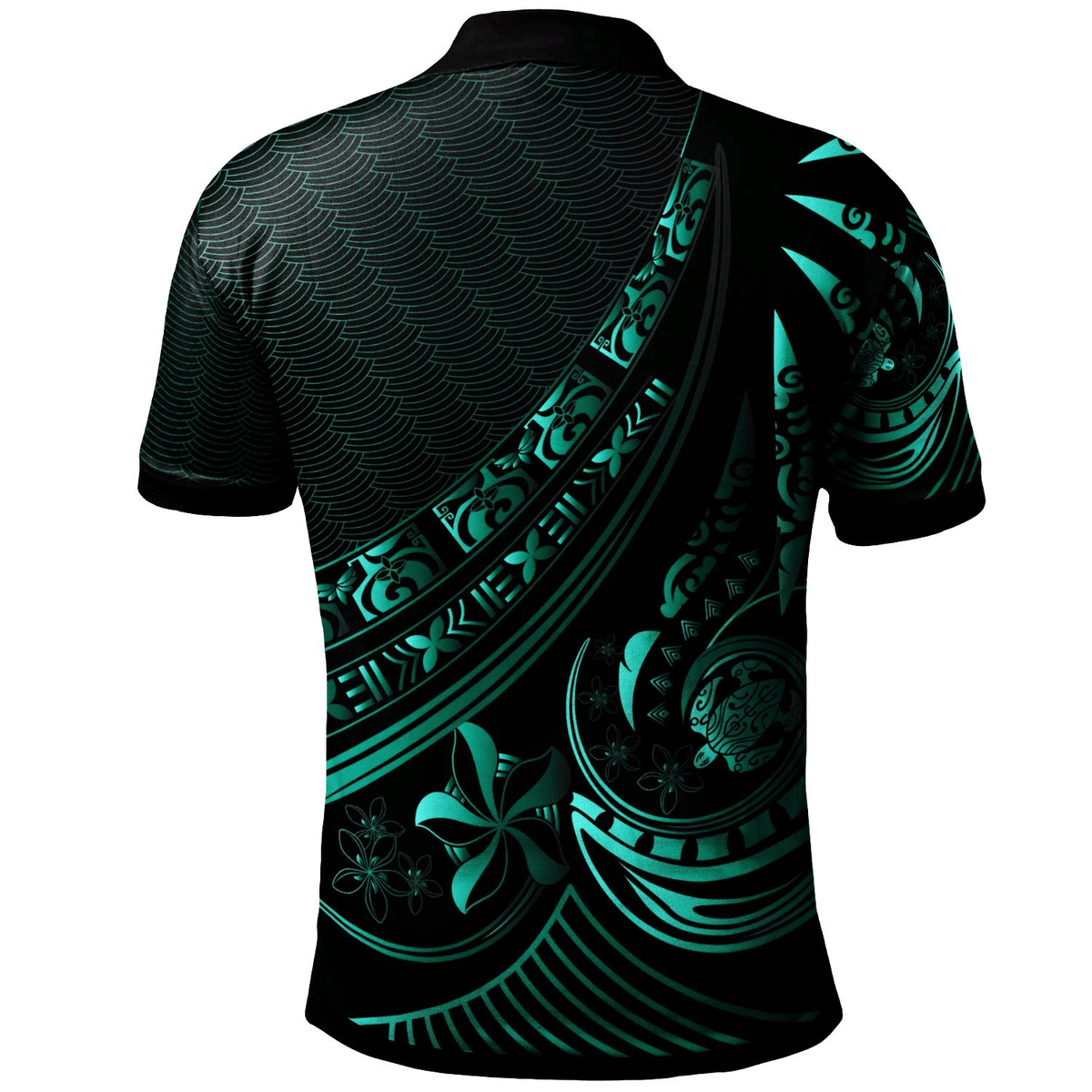 Polynesian Pride Apparel Pohnpei Polo Shirt The Flow Of The Ocean Green - Polynesian Pride
