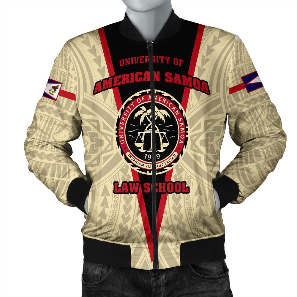 Samoan Jacket - American Samoa Law School Bomber Jacket Unisex Beige - Polynesian Pride