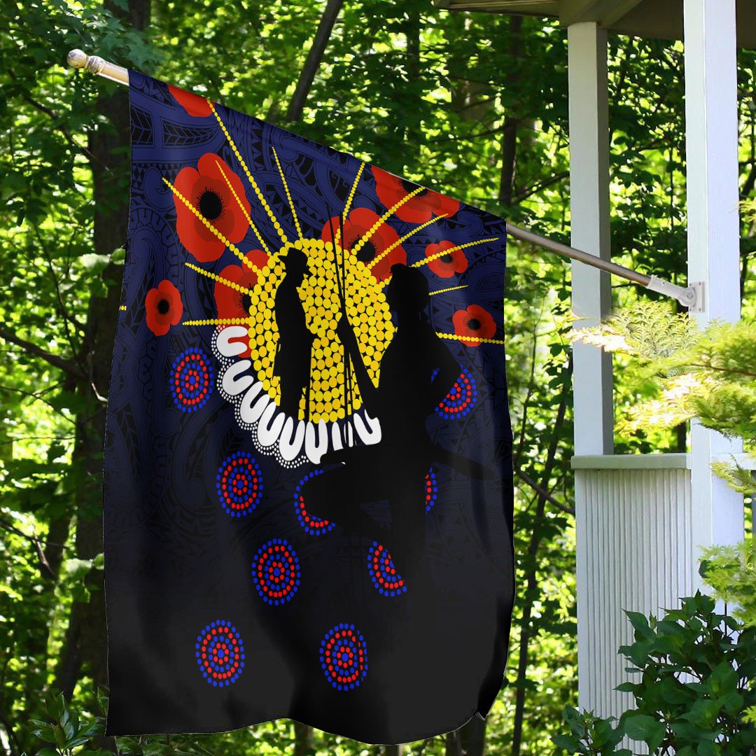 Polynesian Pride Flag - Anzac Day We Will Remember Them Flag - Polynesian Pride