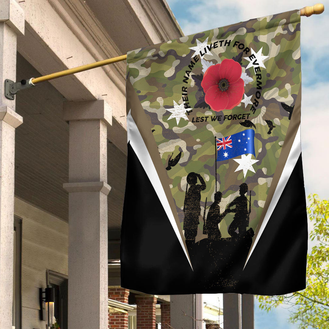 Polynesian Pride Flag - Anzac Day Their Name Liveth For Evermore Flag - Polynesian Pride