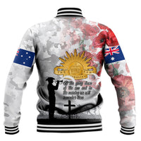 Polynesian Pride Clothing - Anzac Day Lest We Forget Camouflage & Poppy Baseball Jacket - Polynesian Pride