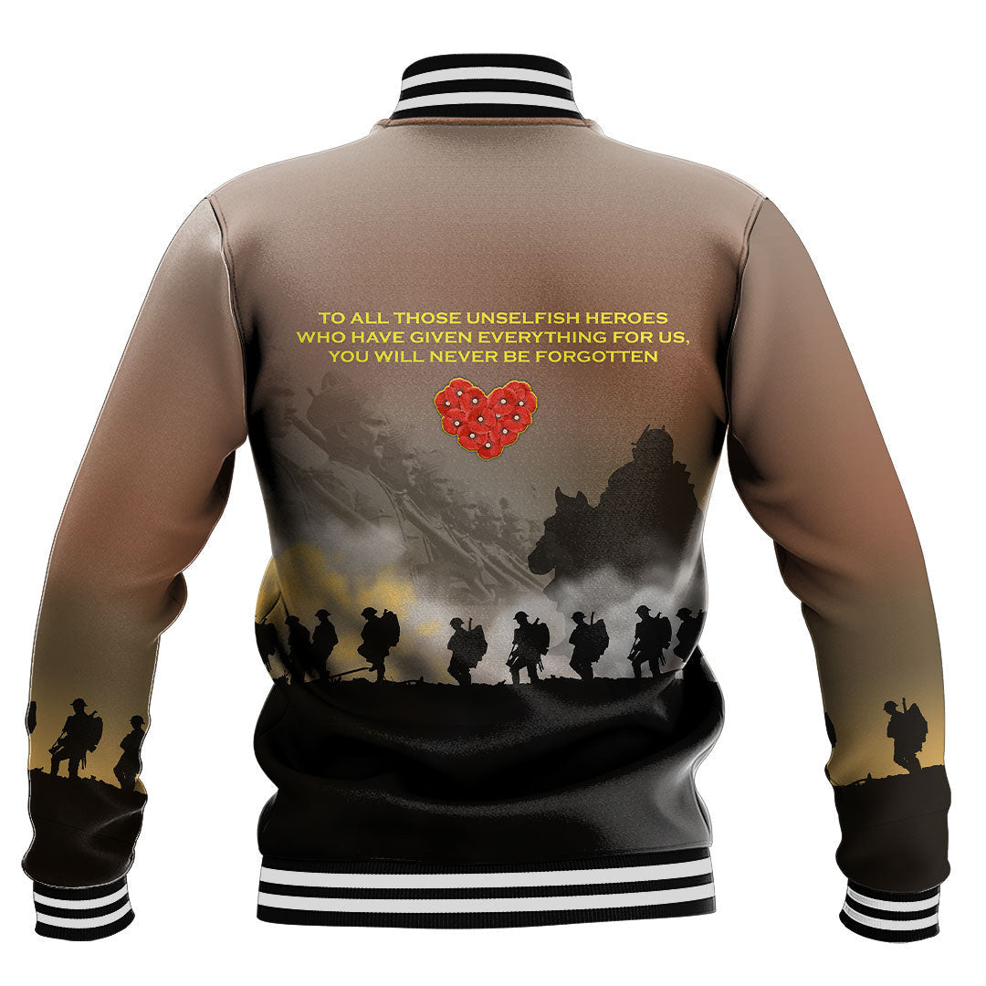 Polynesian Pride Clothing - Anzac Day Keep The Spirit Alive Baseball Jacket - Polynesian Pride