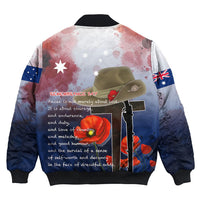 Polynesian Pride Clothing - Anzac Day Remembrance Day Qoute Bomber Jacket - Polynesian Pride