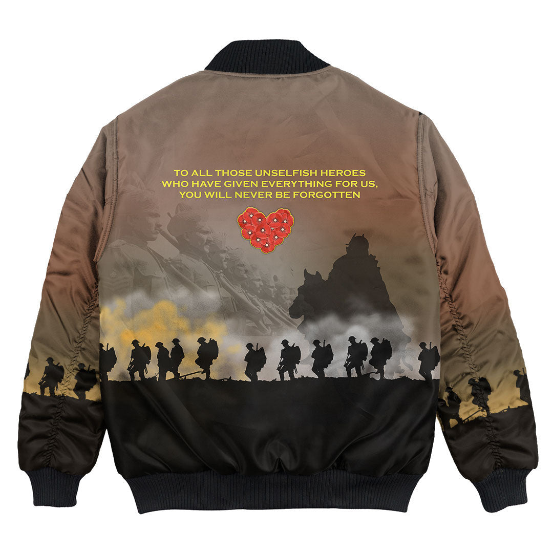 Polynesian Pride Clothing - Anzac Day Keep The Spirit Alive Bomber Jacket - Polynesian Pride