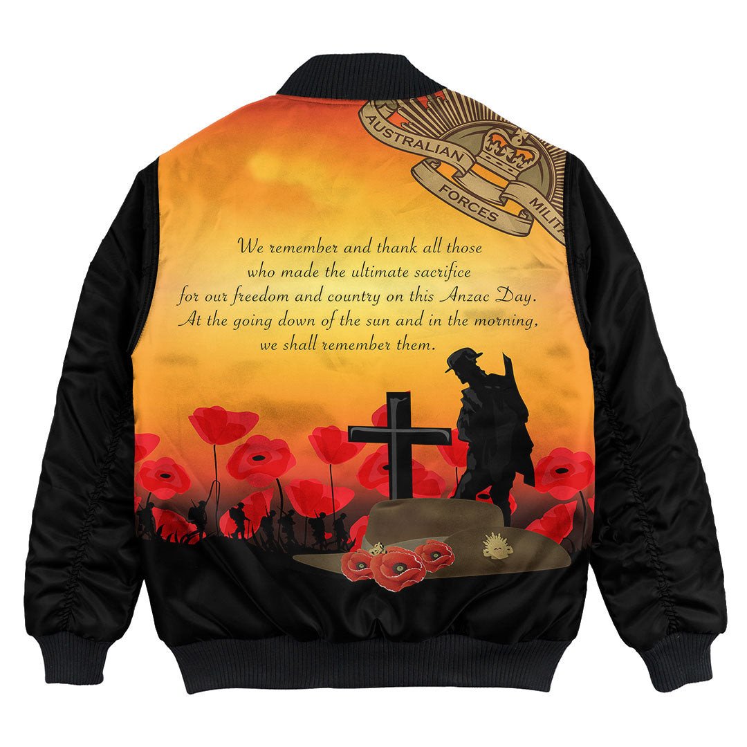 Polynesian Pride Clothing - Anzac Day We Shall Remember Them Bomber Jacket - Polynesian Pride
