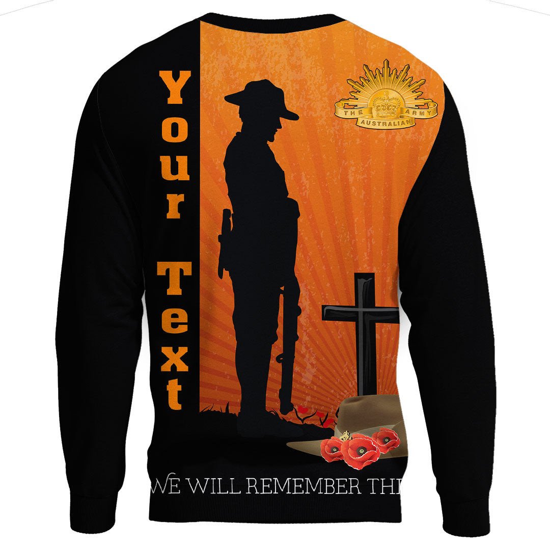 Polynesian Pride Clothing - (Custom) Anzac Day Lest We Forget Soldier Standing Guard.Sweatshirt - Polynesian Pride