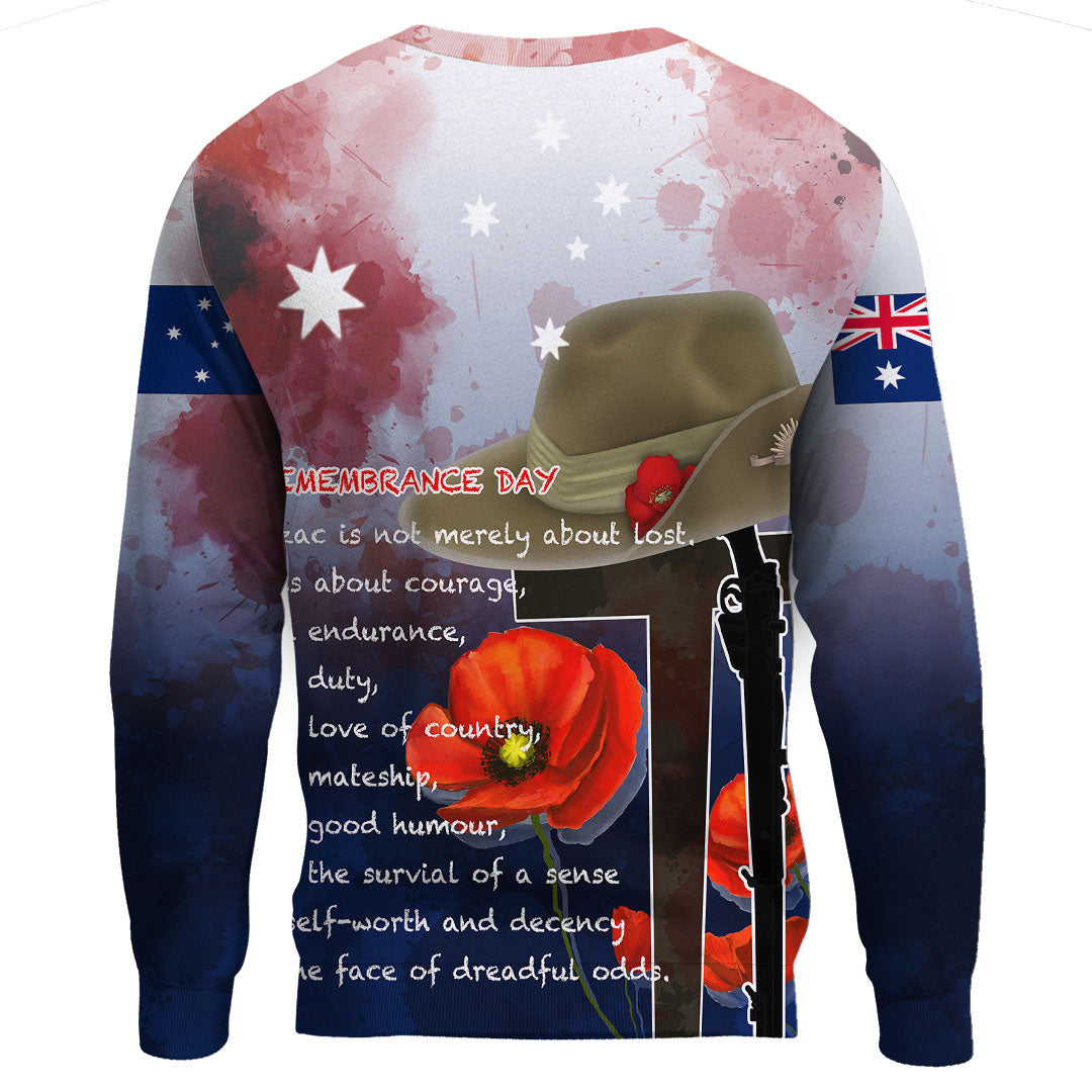 Polynesian Pride Clothing - Anzac Day Remembrance Day Qoute.Sweatshirt - Polynesian Pride