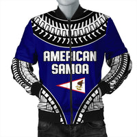 Polynesian Pride Jacket - American Samoa Tattoo Chief Bomber Jacket LT10 Unisex Blue - Polynesian Pride
