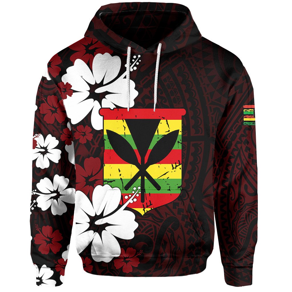 Polynesian Pride Hoodie Hawaii Kanaka Hibiscus Style Hoodie LT10 Red - Polynesian Pride