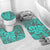 Polynesian Home Set - Teal Polynesian Tropical Leaf Bathroom Set LT10 - Polynesian Pride