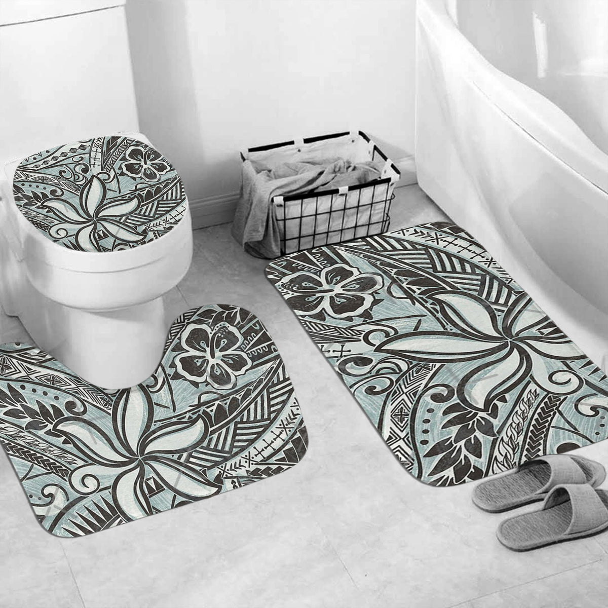 Polynesian Home Set - Ocean Spray Print Bathroom Set LT10 - Polynesian Pride