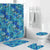 Polynesian Home Set - Polynesian Old Tribal Blue Hibiscus Pattern Bathroom Set LT10 Blue - Polynesian Pride