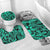 Polynesian Home Set - Turquoise Polynesian Tattoo Patterns Bathroom Set LT10 - Polynesian Pride