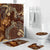 Polynesian Home Set - Vintage Tapa Brown Tribal Jungle Bathroom Set LT10 Brown - Polynesian Pride