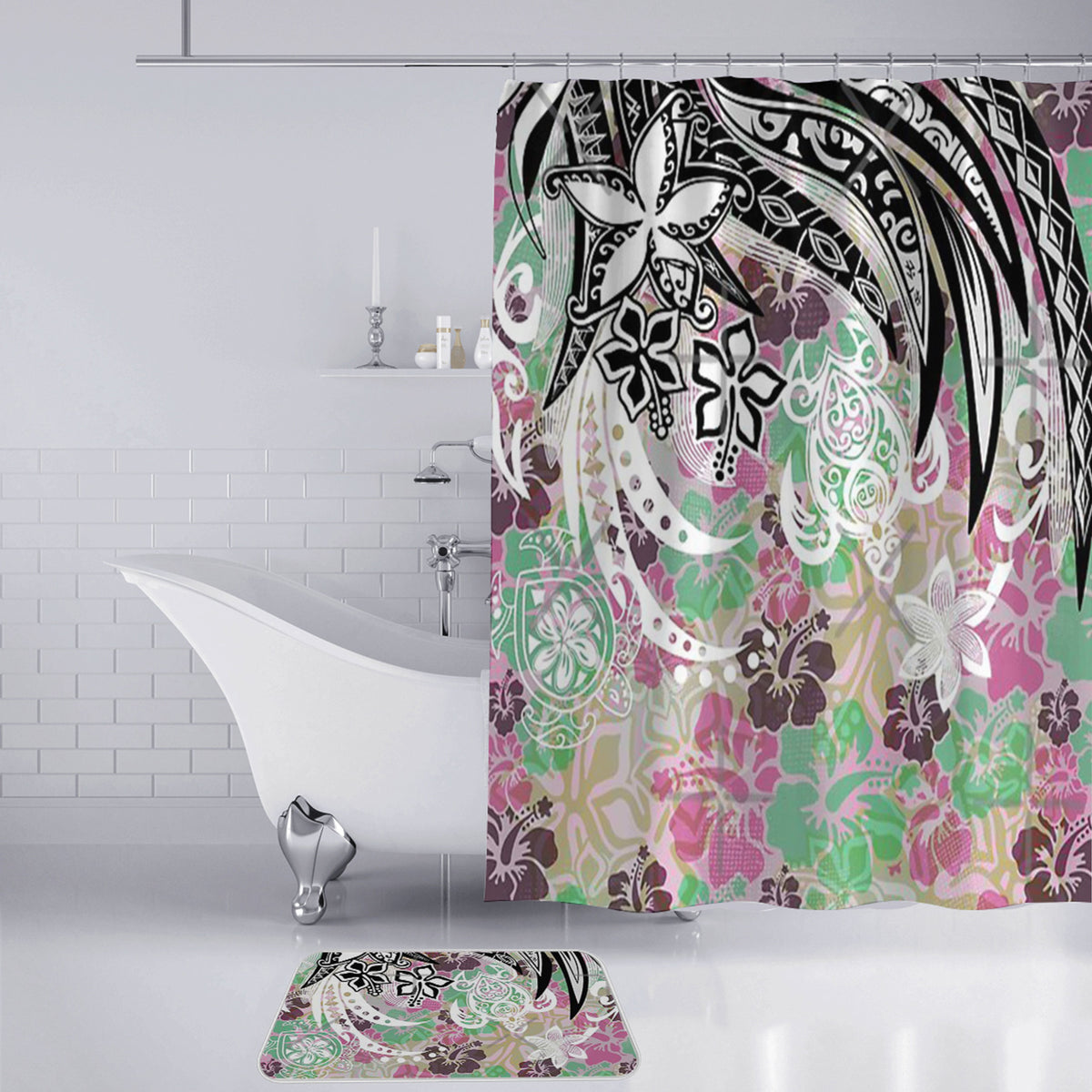 Polynesian Home Set - Polynesian Hibiscus Tribal Threads Bathroom Set LT10 - Polynesian Pride