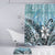 Polynesian Home Set - Ocean Blue Tribal Leaves With Black And White Overlay Bathroom Set LT10 - Polynesian Pride