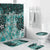 Polynesian Home Set - Tribal Honu And Tiare Print Bathroom Set LT10 Green - Polynesian Pride