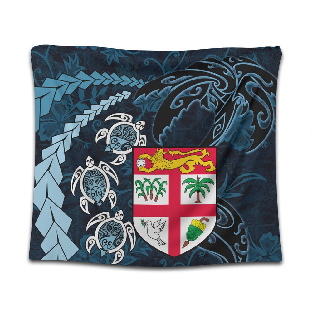 Polynesian Pride Home Decor - Fiji Coat of Arms Turtle Palm Tree Tapestry LT10 - Polynesian Pride