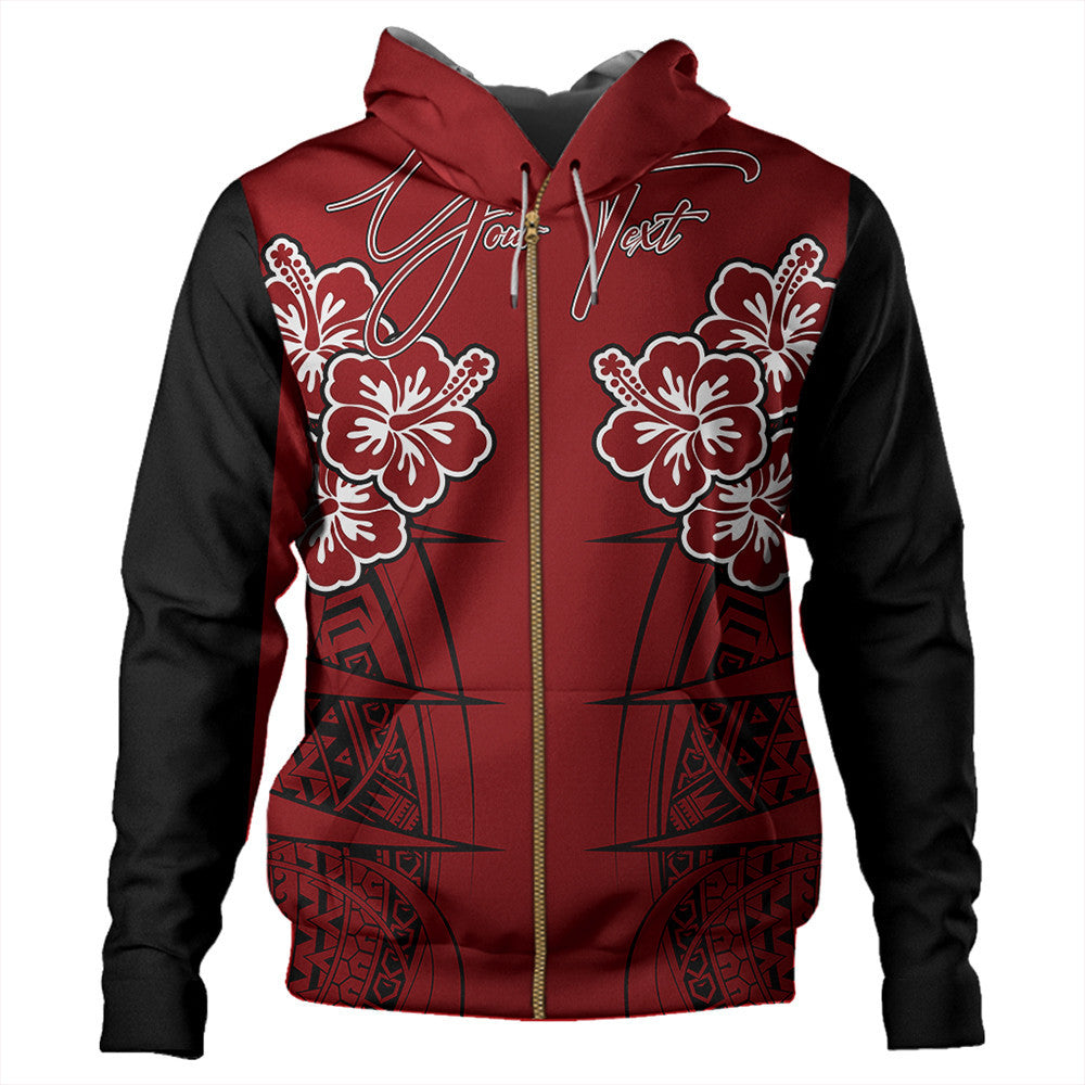 Polynesian Pride Hoodie Personalized Hawaii Spearhead Hibiscus Polynesian Zip Hoodie LT10 - Polynesian Pride