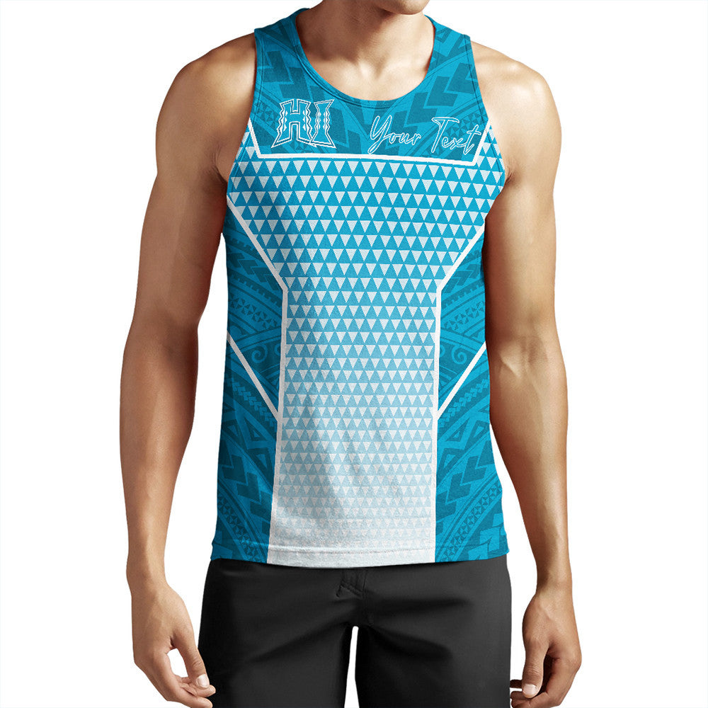 Polynesian Pride Tank Top - Personalized Kakau Hawaii Polynesian Blue Gradient Tank Top LT10 Blue - Polynesian Pride