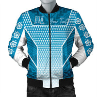 Polynesian Pride Jacket - Personalized Kakau Hawaii Polynesian Blue Gradient Bomber Jacket LT10 Unisex Blue - Polynesian Pride