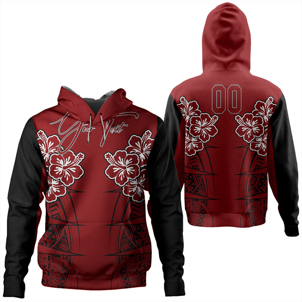 Polynesian Pride Hoodie Personalized Hawaii Spearhead Hibiscus Polynesian Hoodie LT10 Red - Polynesian Pride