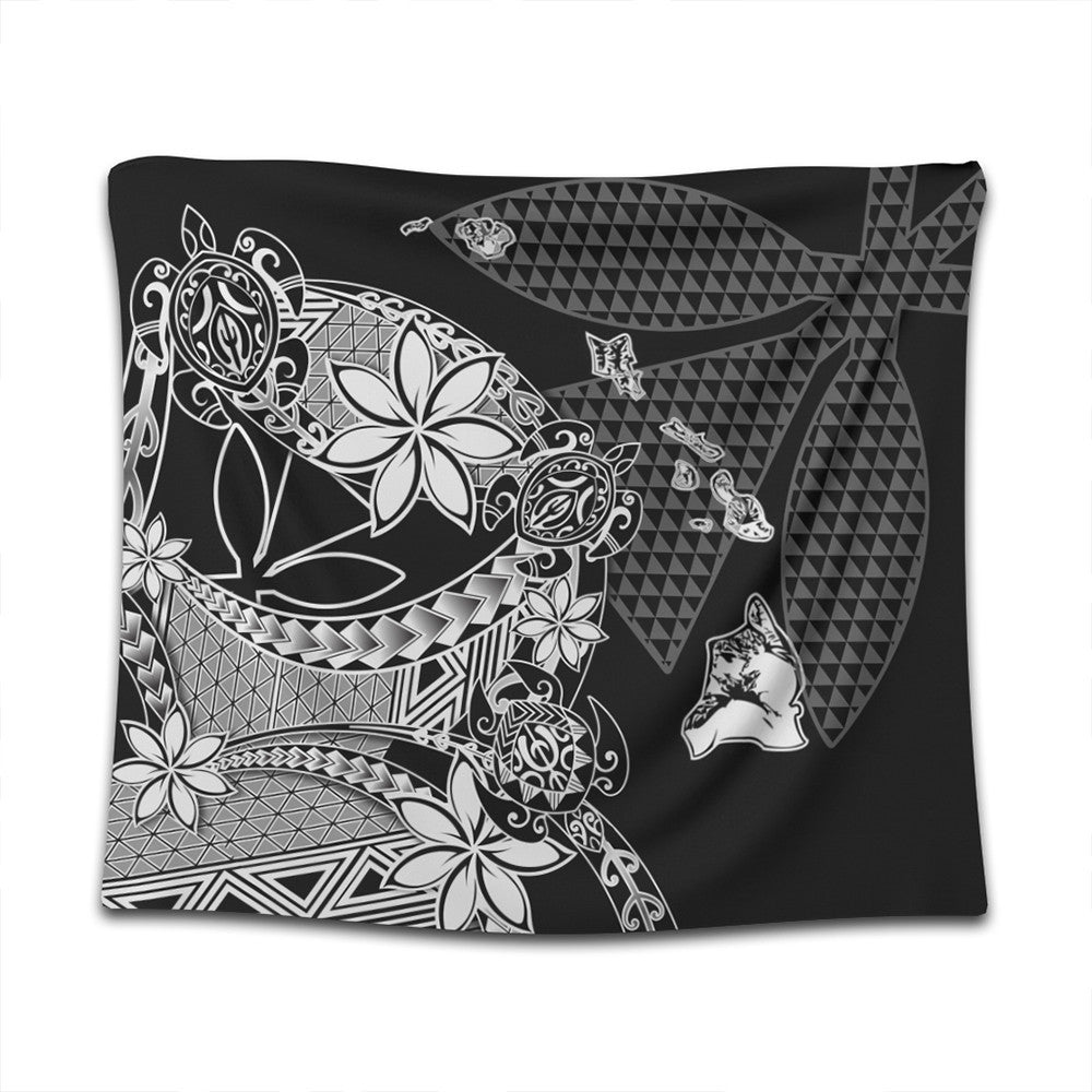 Polynesian Pride Home Decor - Kanaka Black Kakau Hawaiian Tapestry LT10 - Polynesian Pride