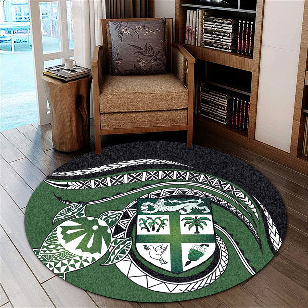 Polynesian Pride Home Set - Fiji Masi Turtle Round Carpet LT10 Green - Polynesian Pride