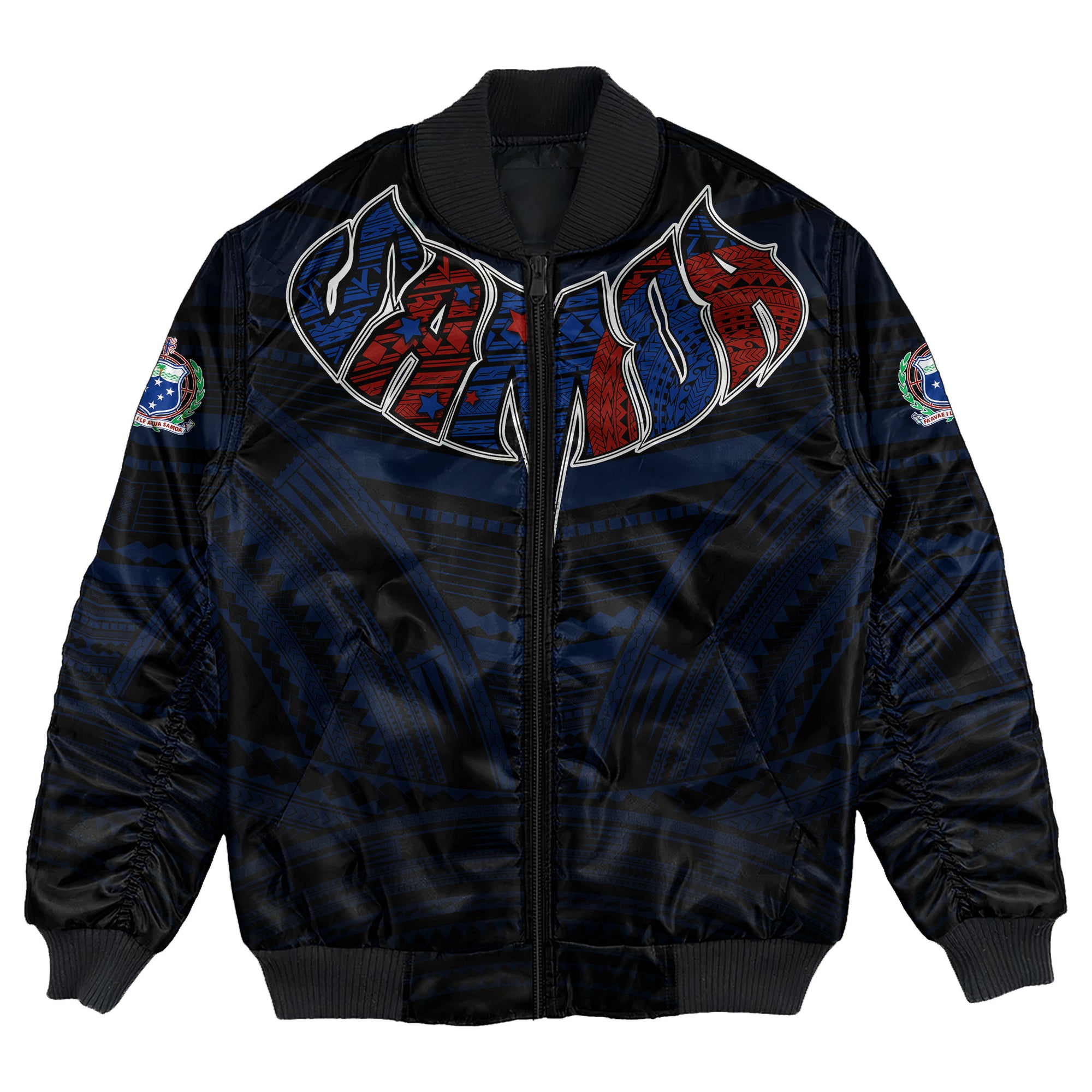 Polynesian Pride Jacket - Samoa Forever Bomber Jacket LT10 Unisex Black - Polynesian Pride