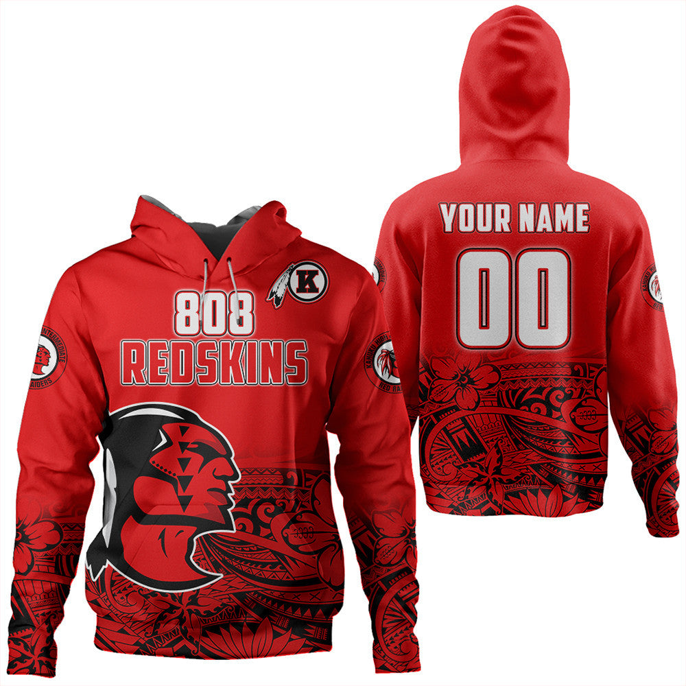 Polynesian Pride Hoodie Personalized 808 Kahuku Hoodie LT10 Red - Polynesian Pride