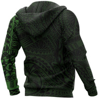 Hoodie Polynesian Green Tattoo Style - Polynesian Pride