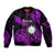 (Custom Personalised) Nauru Polynesian Hibiscus Naoero Purple Sleeve Zip Bomber Jacket LT14 Unisex Purple - Polynesian Pride