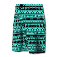 Hawaii Polynesian Tattoo Tribal Board Shorts Turquoise - Polynesian Pride