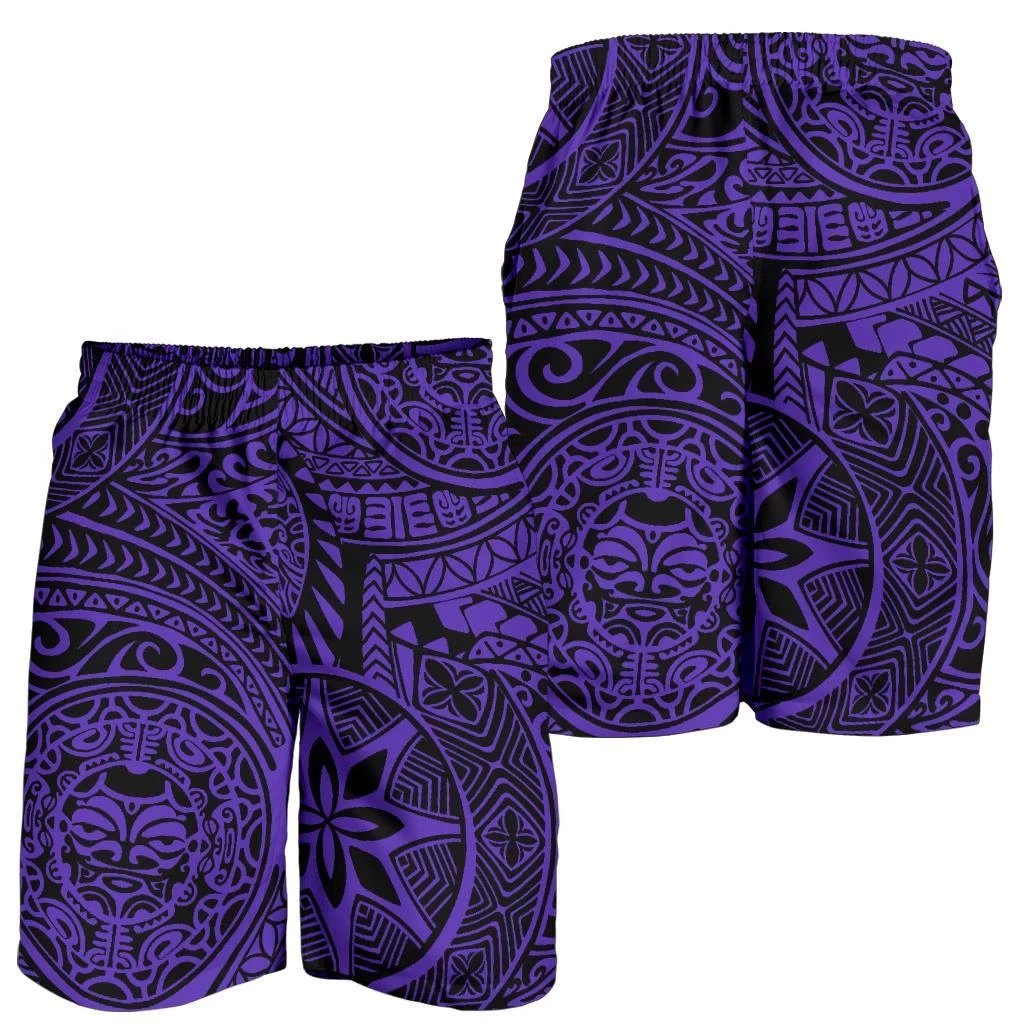 Polynesian Hawaiian Style Tribal Tattoo Violet Men's Short Violet - Polynesian Pride