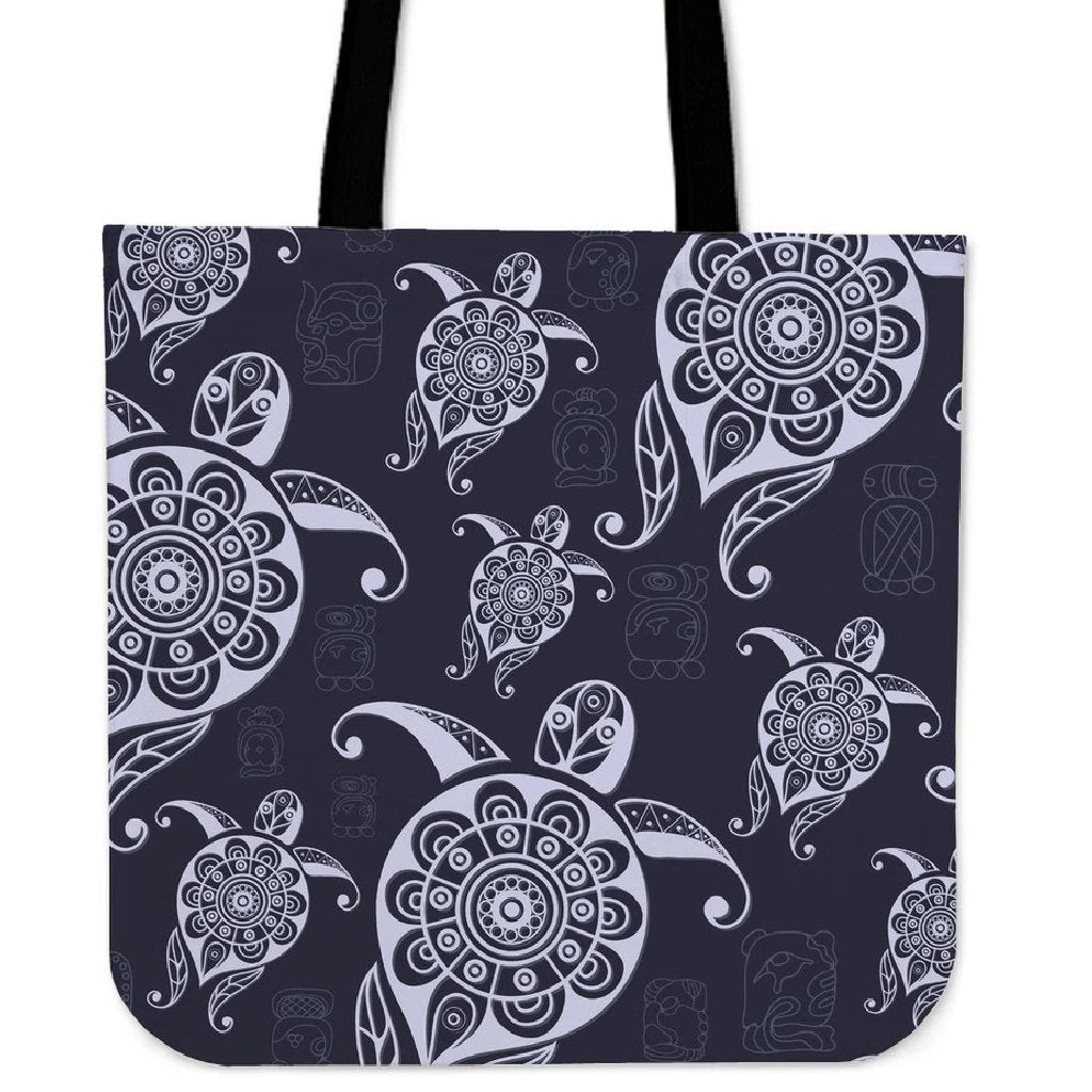 Turtle Pattern Wonderfull Tote Bag Tote Bag One Size Black - Polynesian Pride