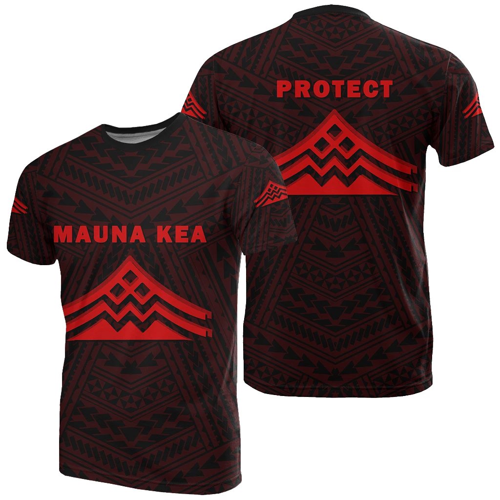 Hawaii Mauna Kea Polynesian T Shirt Red Unisex Red - Polynesian Pride