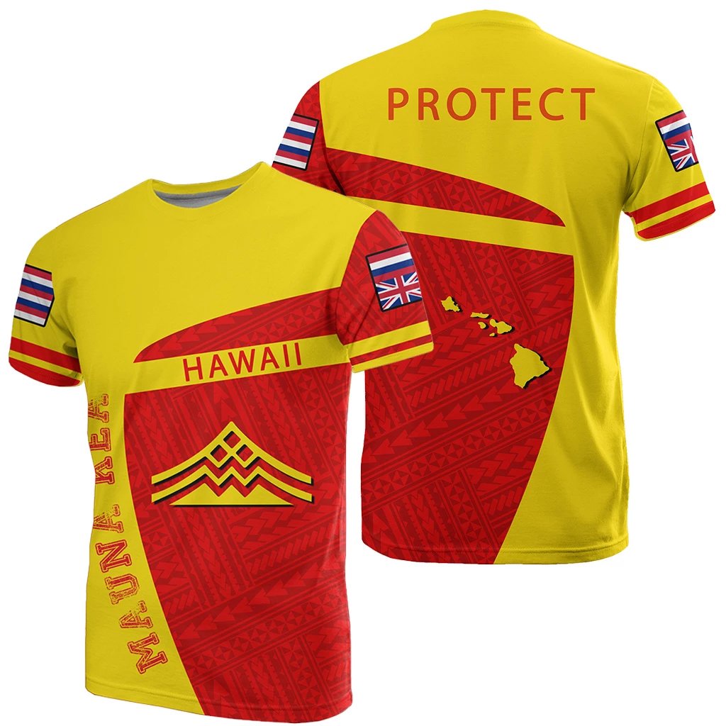 Hawaii Polynesian Mauna Kea Sport T Shirt Premium Style Unisex Yellow - Polynesian Pride