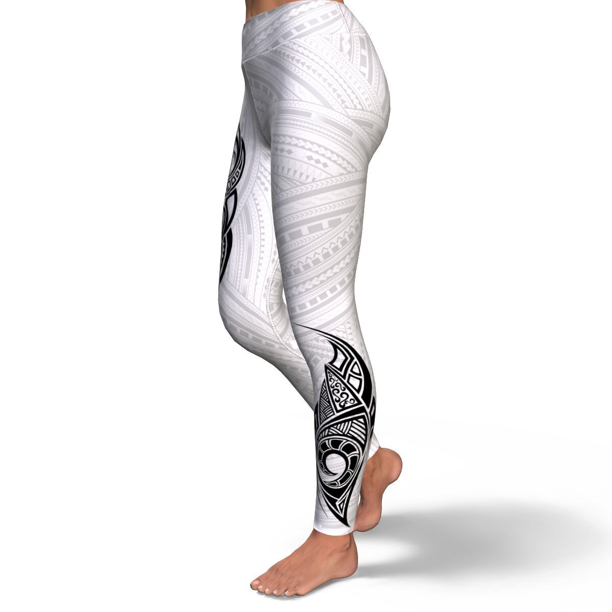 Polynesian Legging - Polynesian Tattoo White Legging NN0 - Polynesian Pride