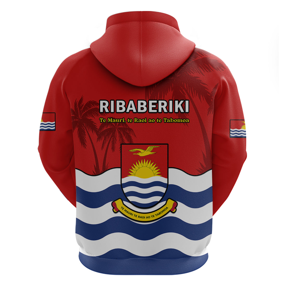 Ribaberiki Kiribati Coat of Arms Mix Palm Trees Hoodie LT14 - Polynesian Pride