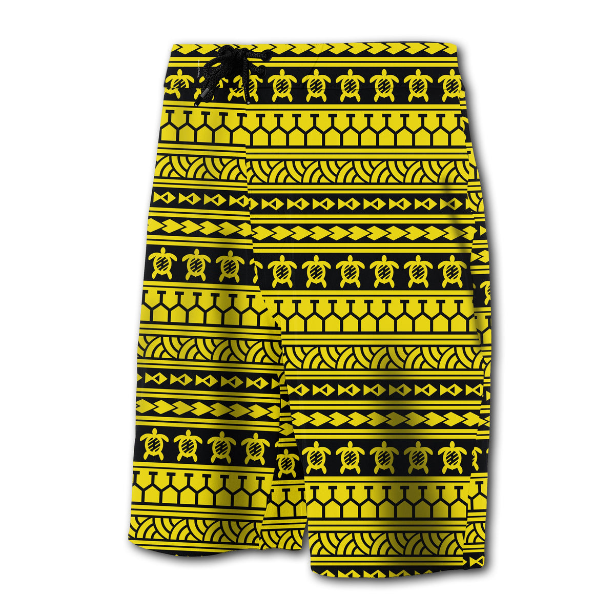 Hawaii Polynesian Tattoo Tribal Board Shorts Yellow - Polynesian Pride