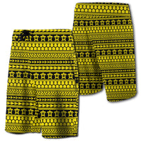 Hawaii Polynesian Tattoo Tribal Board Shorts Yellow Men Yellow - Polynesian Pride