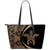 Hawaii Turtle Polynesian Large Leather Tote - Circle Style - Gold And Black Gold - Polynesian Pride