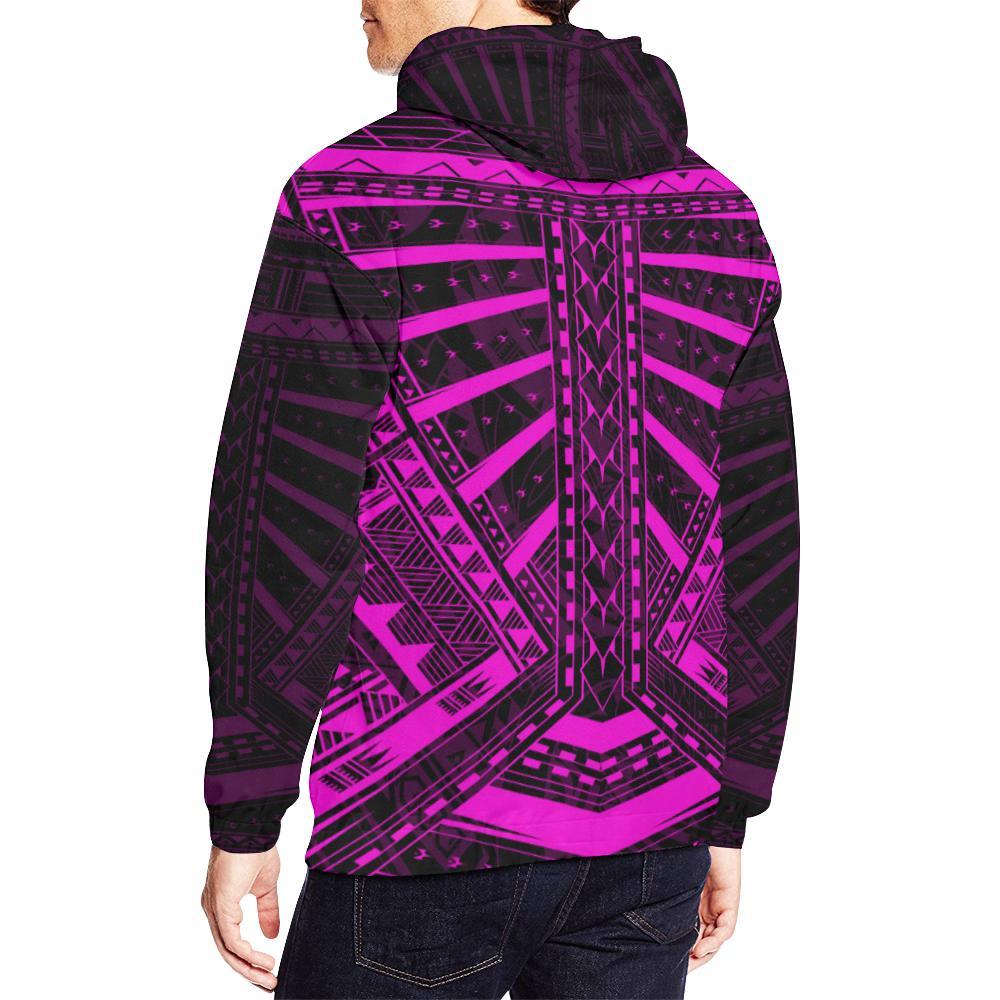 Polynesian Tattoo All Over Hoodie Pink - Polynesian Pride