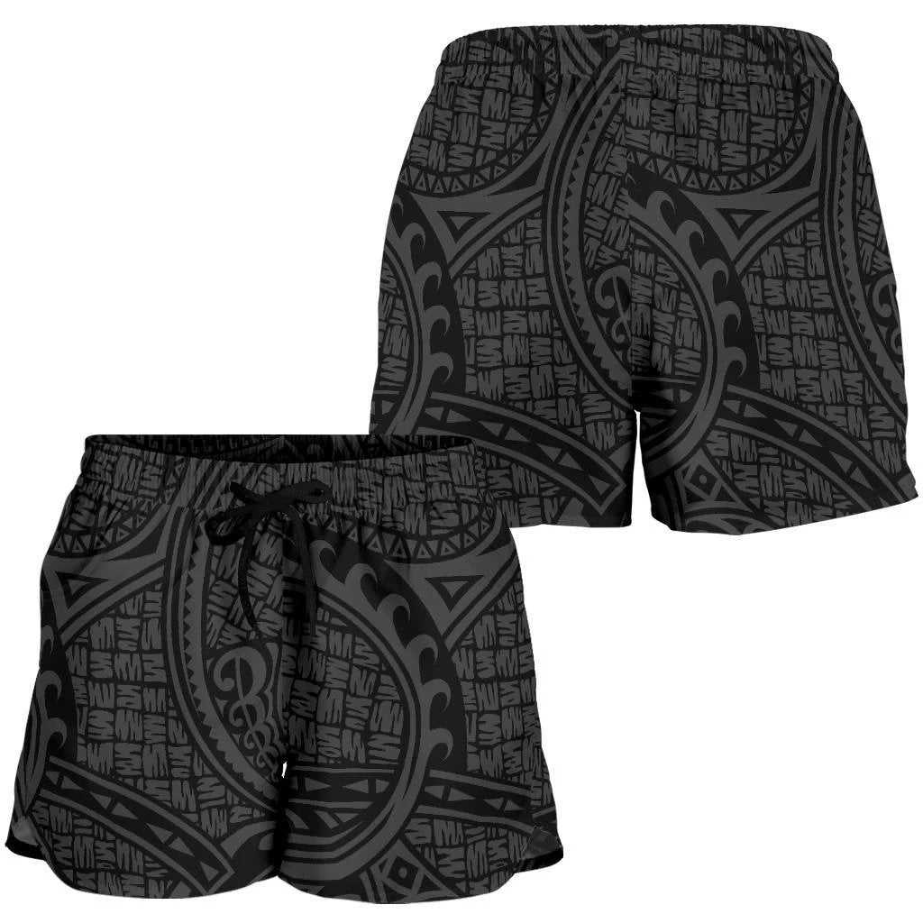 Polynesian Maori Lauhala Gray Women's Short Women Gray - Polynesian Pride